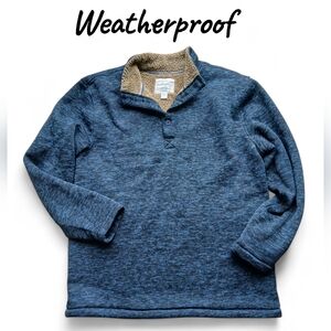 Weatherproof Men's Size XL Heathered Navy Zip-Up Sweater
